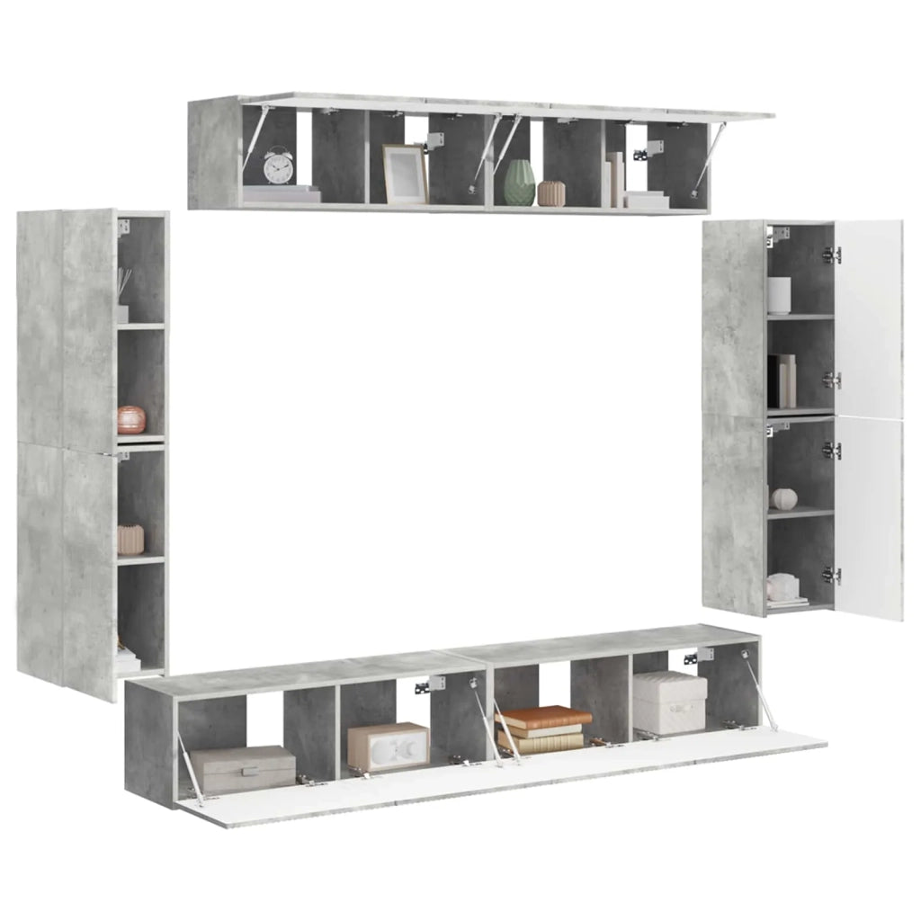 Mobile TV 8 pcs Grigio cemento 3409144
