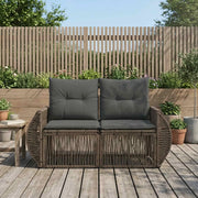 Divano da giardino 2-Numero di posti Grigio polyrattan 42026702
