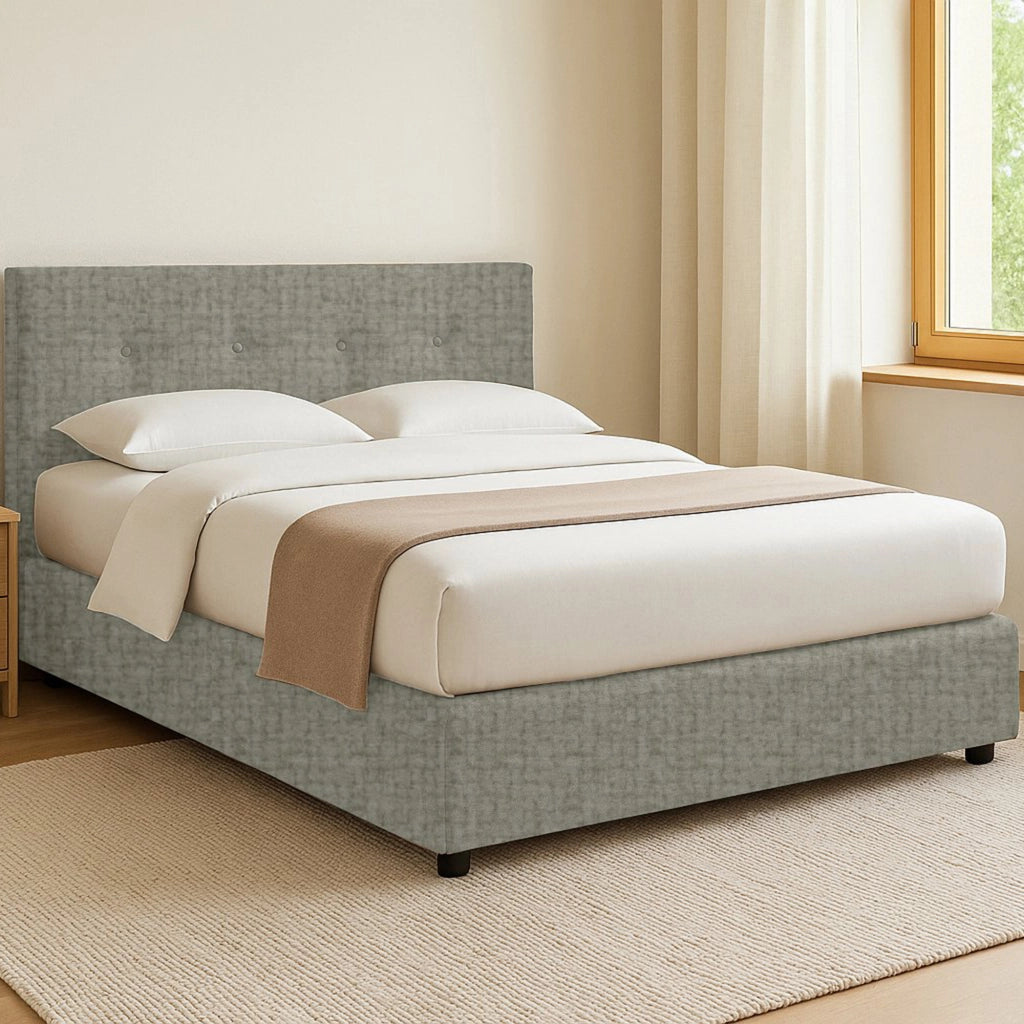 Ripon, Letto Singolo Sfoderabile Made in Italy, Grigio