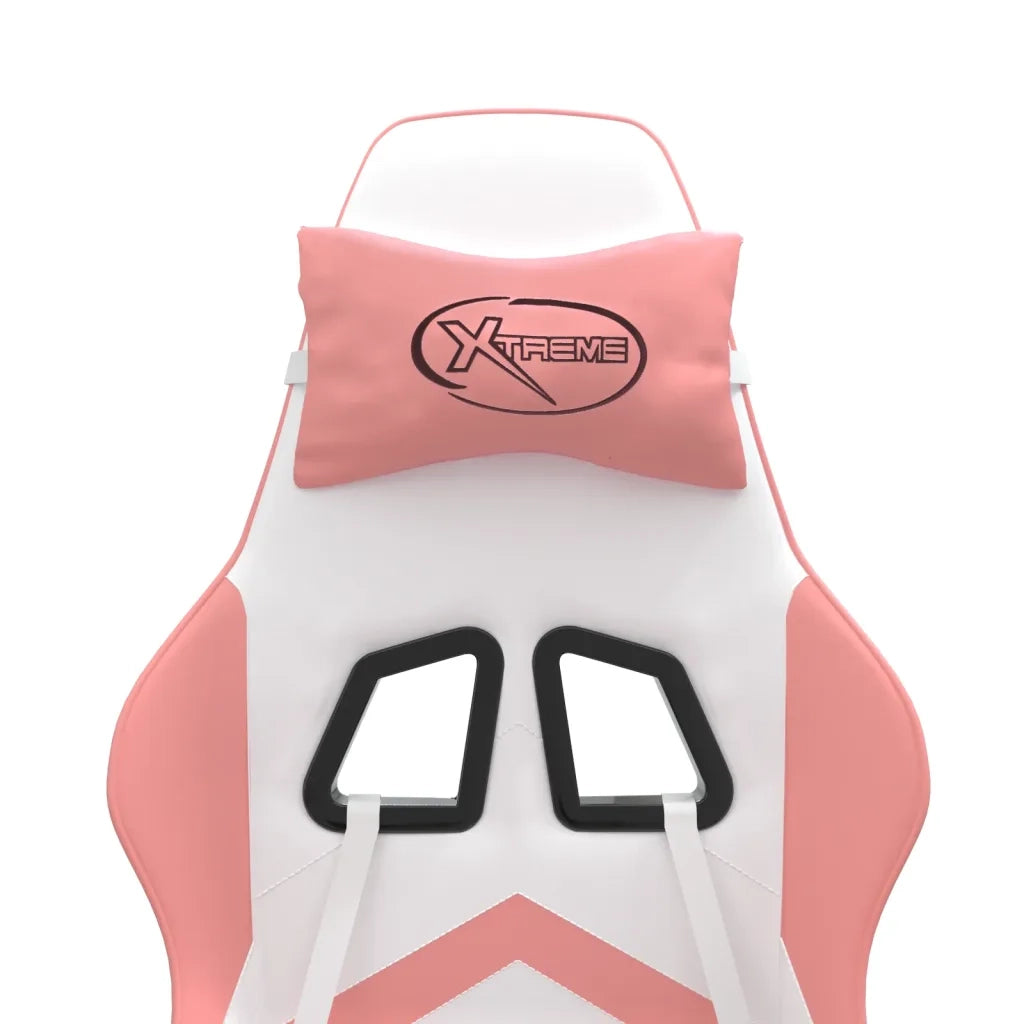 Sedia da Gaming Girevole Bianco e Rosa in Similpelle 349600