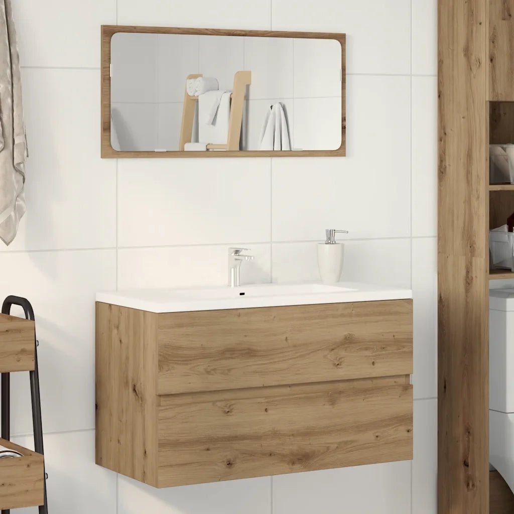 Mobile Lavabo Rovere Artigianale 90x38,5x45 cm in Truciolato 856250