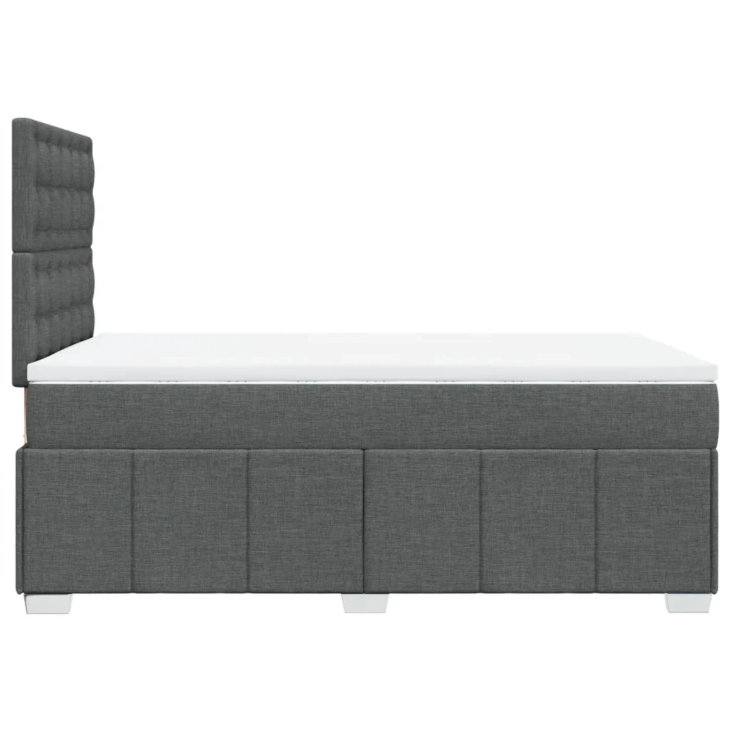 Giroletto a Molle con Materasso Grigio Scuro 120x200 cm Tessuto
