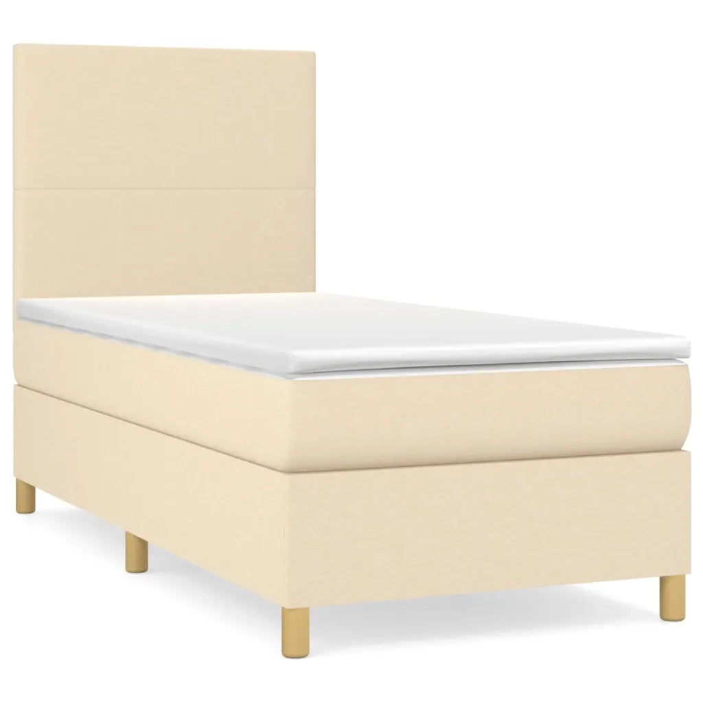 Giroletto a Molle con Materasso Crema 90x190 cm in Tessuto 3142142