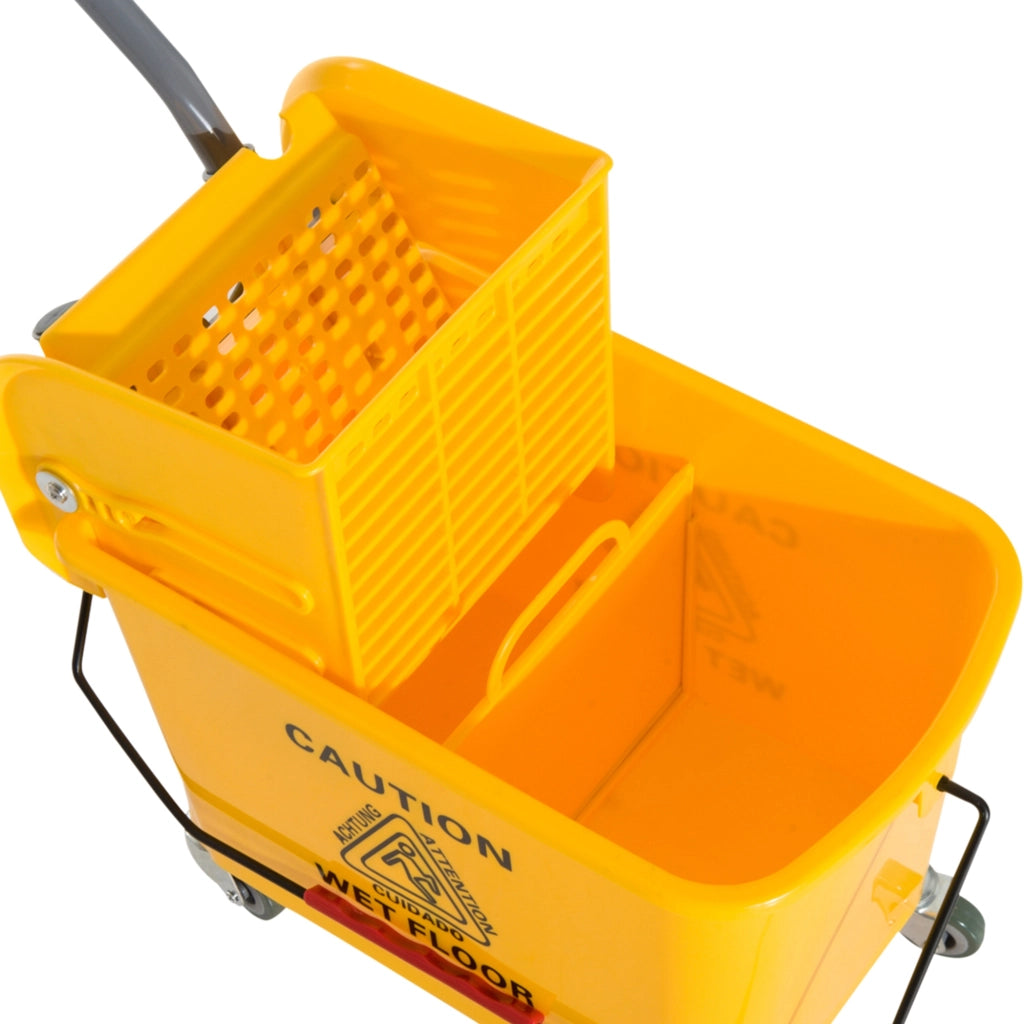 Secchio Lavapavimenti 20 L con Ruote e Scolapiatti ¨C Minimal ¨C Giallo 60x27x70,5 cm