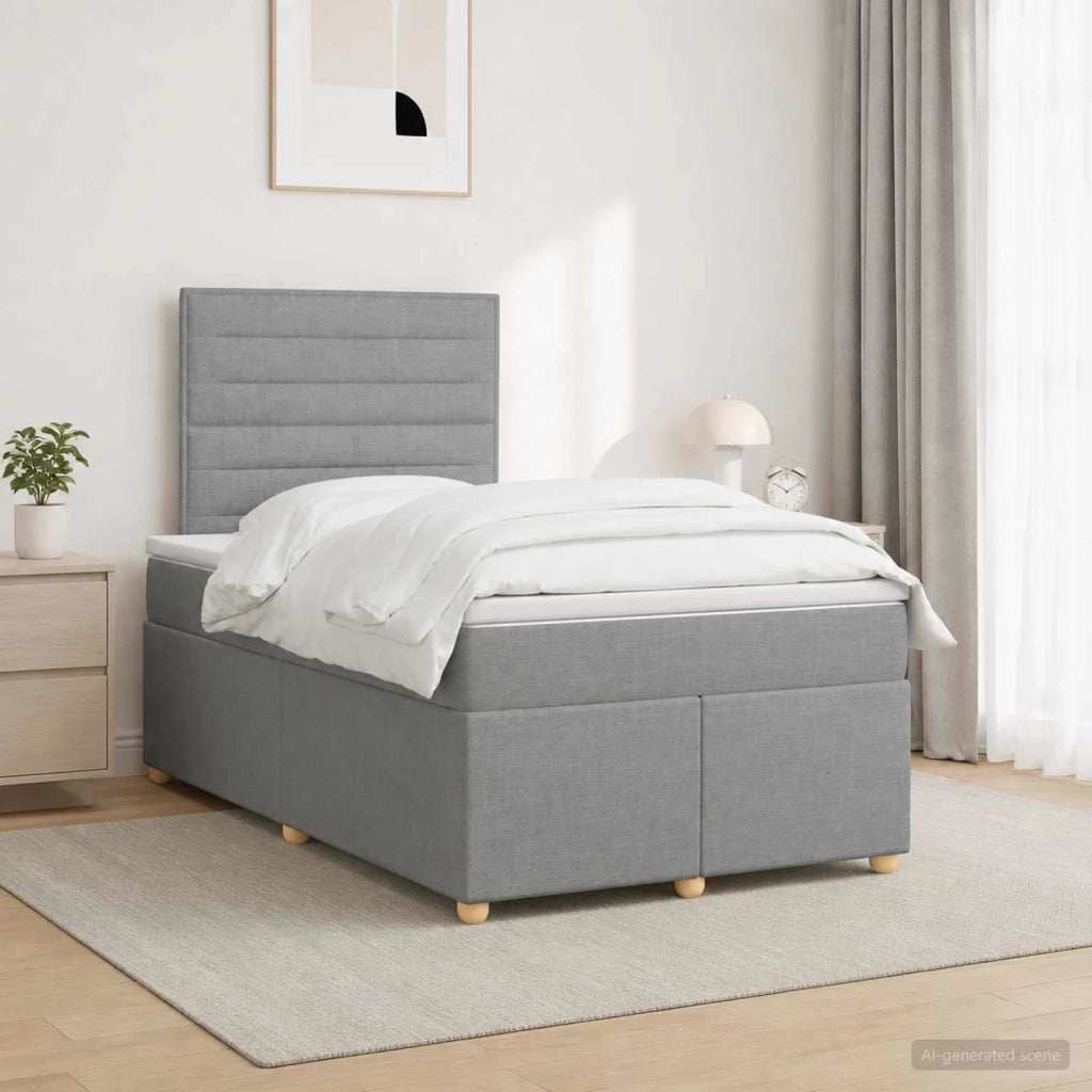 Letto box spring con materasso Grigio Chiaro 120 x 200 cm 3453851