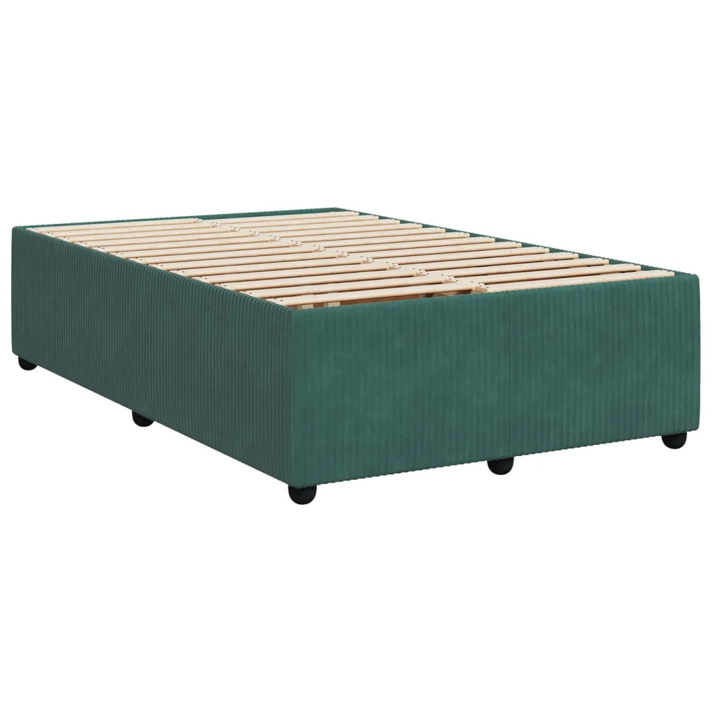 Letto Box Spring LED con Materasso Verde Scuro 120 x 190 cm 3456026
