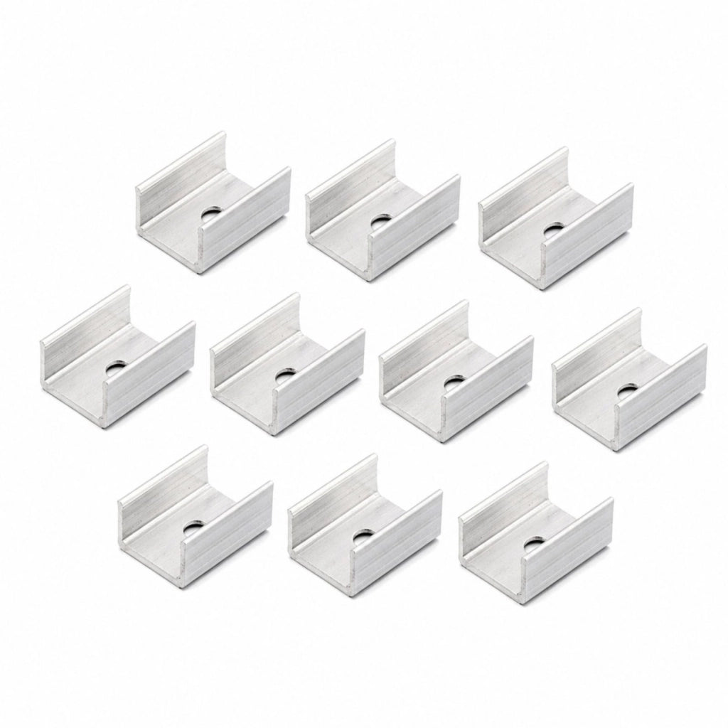 10 PZ Clip Guida Gancio Metallico per Fissaggio della Striscia Led Neon Flex SL241110