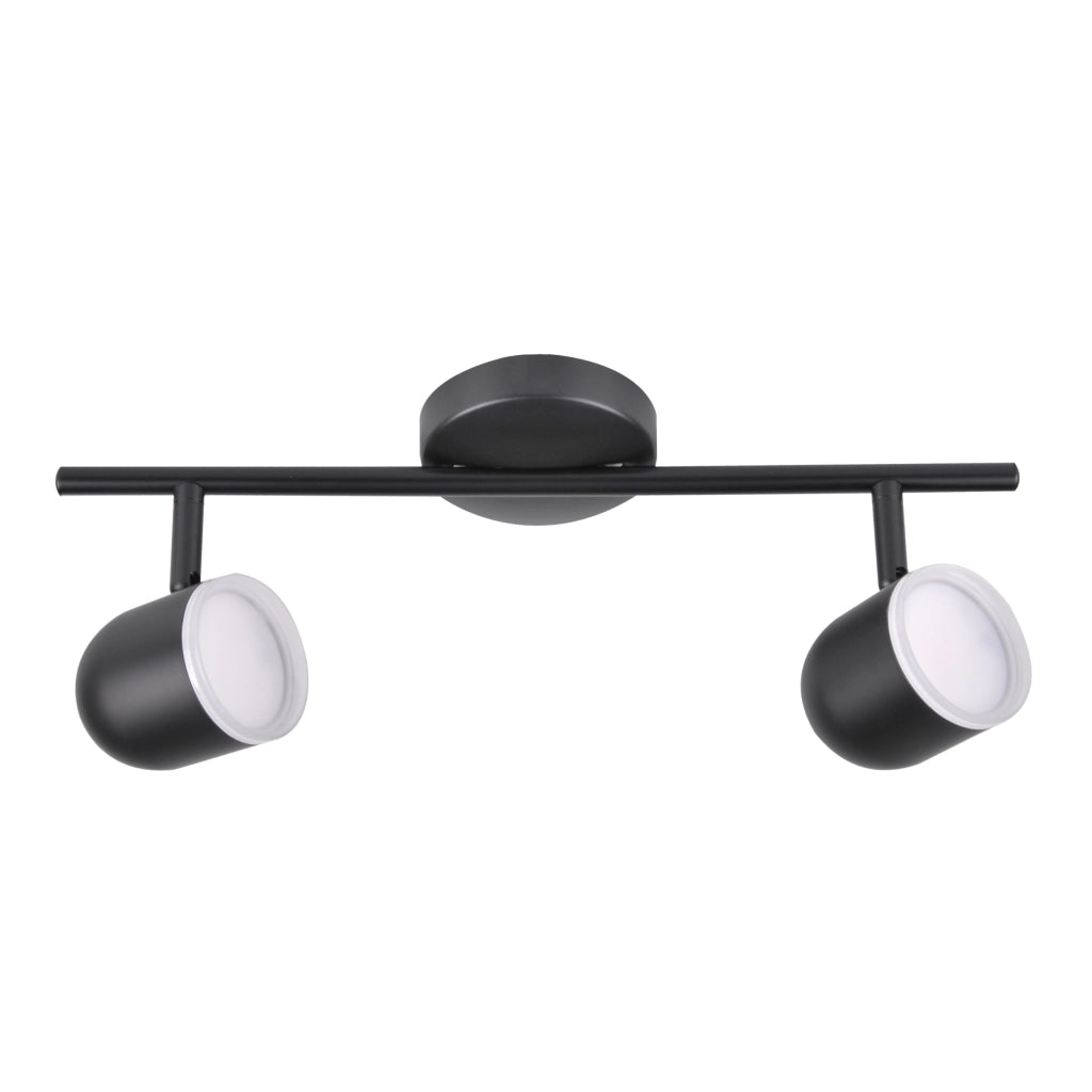 Applique/Plafoniera LED orientabile 2 luci nera 3000K Polux
