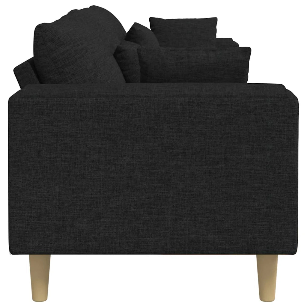 Divano con cuscino Nero 250 x 77 x 76 cm Tessuto 3335145