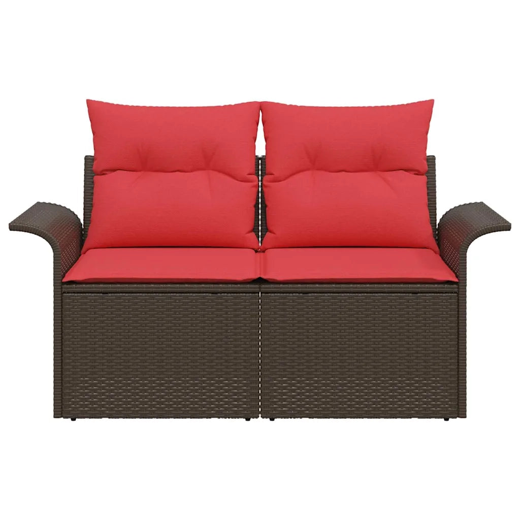 Divano da giardino con cuscino 141 x 62 x 69 cm polyrattan 42006698