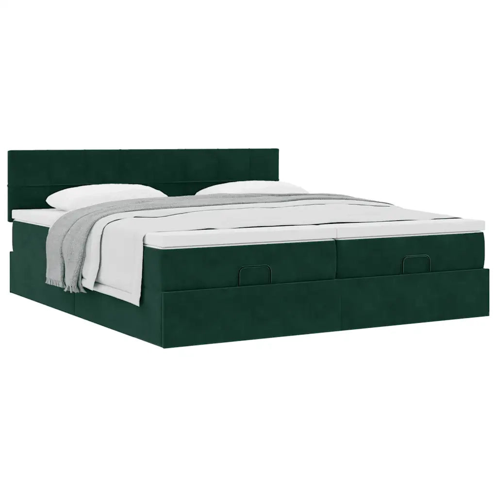 Struttura Letto Pouf con Materassi 200x200 cm Velluto 3312083