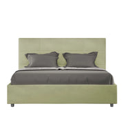 BS COM Letto una piazza e mezza con rete imbottito 130x190 microfibra tè verde