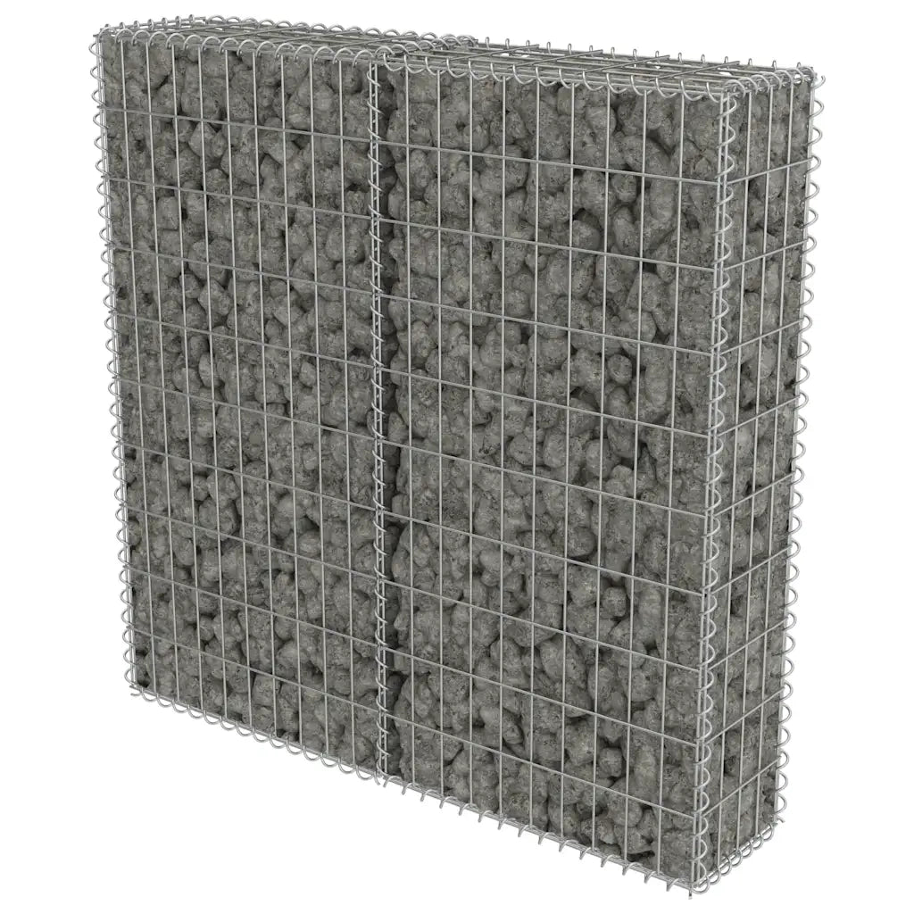 Gabbione con Copertura in Acciaio Zincato 100x20x100 cm 143578