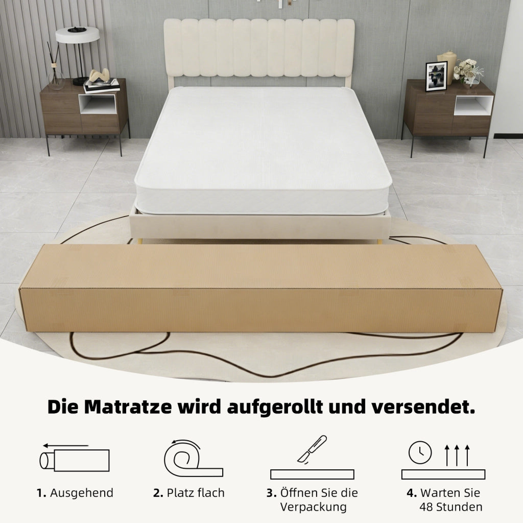 Materasso a molle indipendenti 3D bianco 140x200 cm