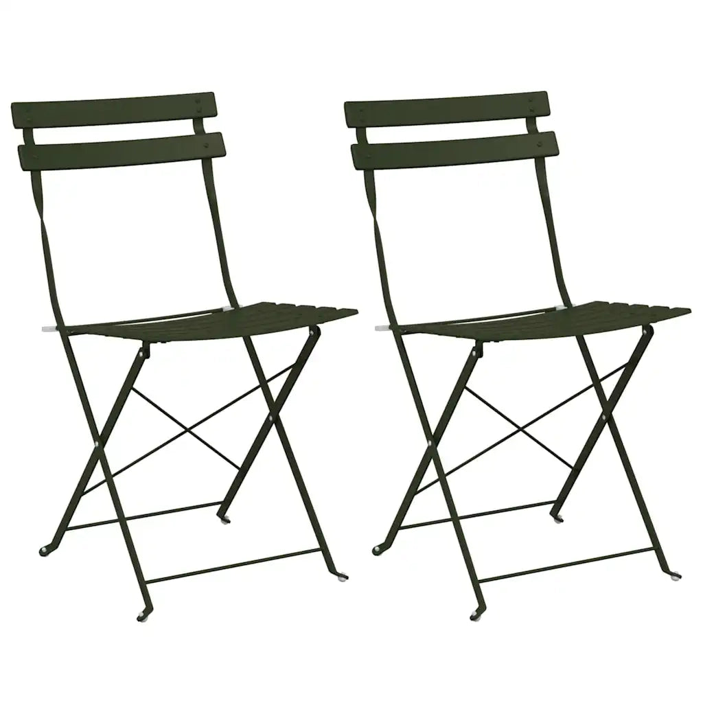 Sedia Pieghevole da Giardino 2 pcs Verde 42 x 46 x 82cm Metallo 42002955