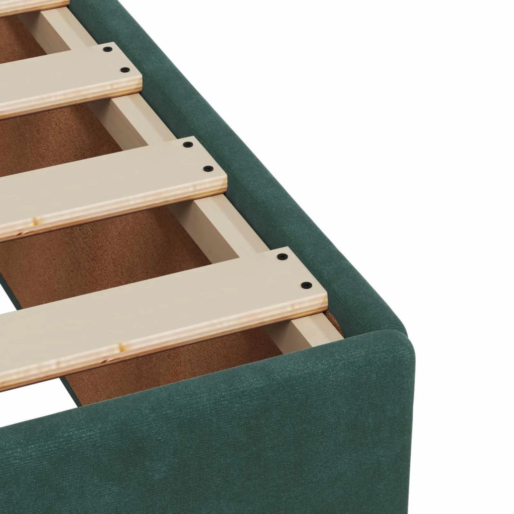 Letto box spring con materasso Verde Scuro 140 x 190 cm Velluto 3450707