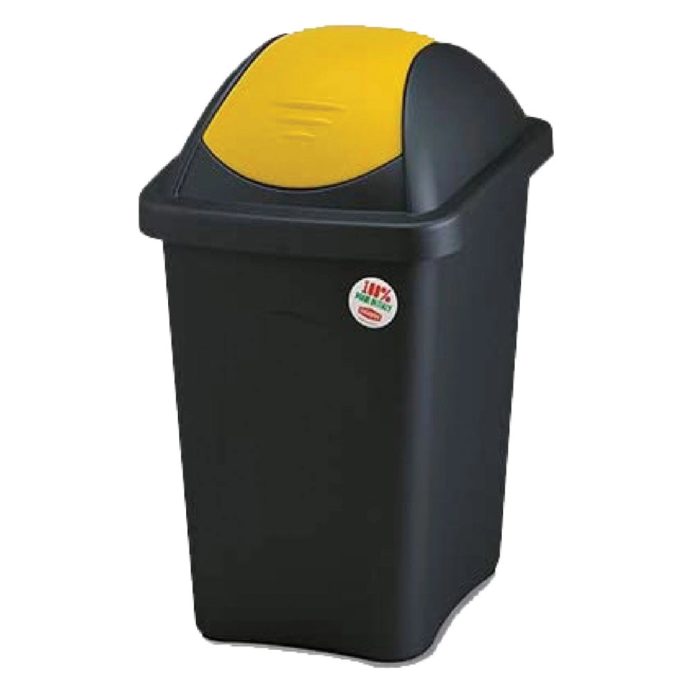 BIDONE IMMONDIZIA 'MULTIPAT' Lt. 30 - cm 29 x 39 x h.50 - nero/bianco  - STEFANPLAST