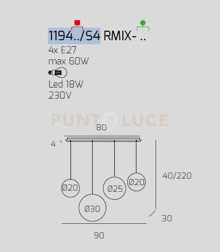SOSP. BIANCO 4 LUCI RETTANGOLARE VETRI (2 PICCOLI+1 MEDIO+1 GRANDE) TUTTI BRONZO 1194BI-S4 RMIX-BR