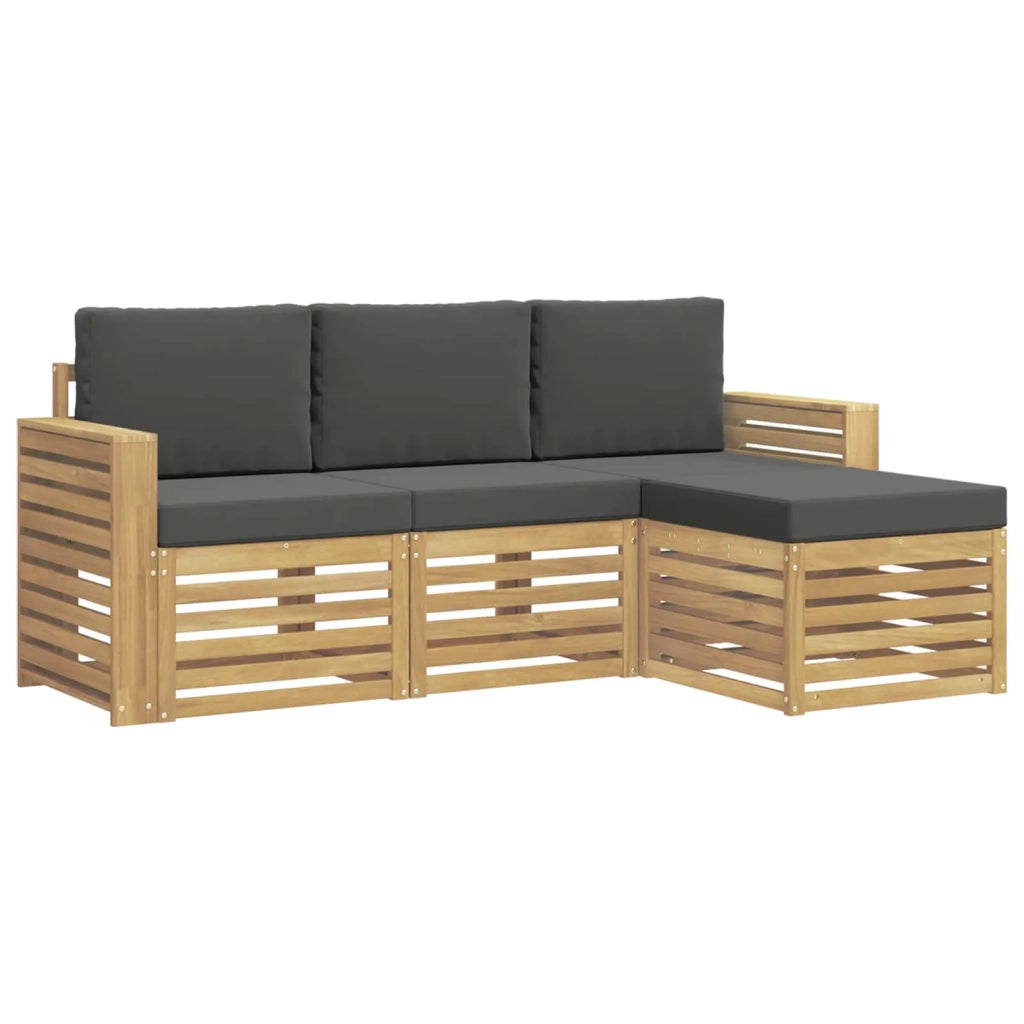 Set di divani da esterno 4 pcs Bianco e Antracite 3391642