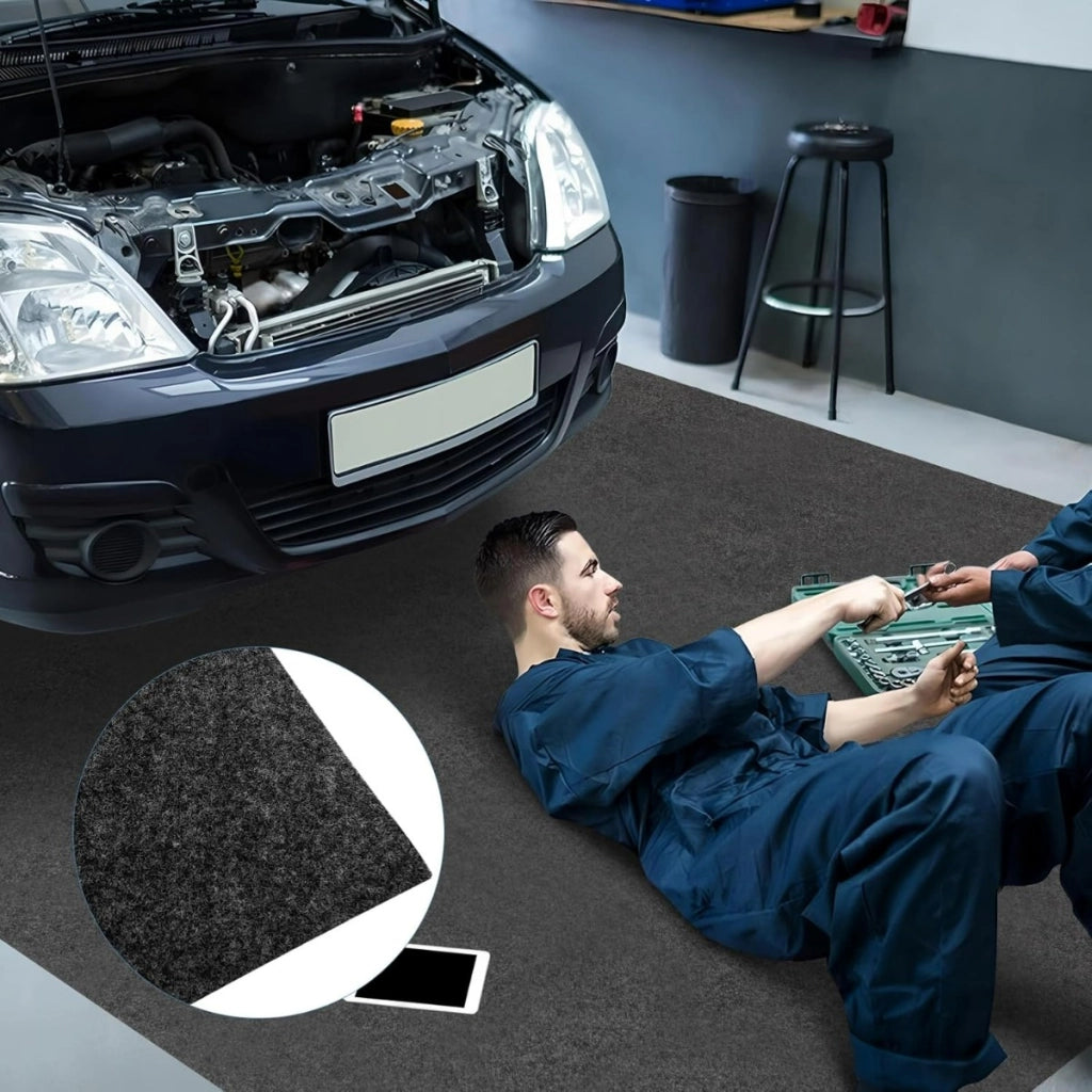 Tappetino per pavimento garage 600 x 220 CM, Tappeto per pavimento riutilizzabile e lavabile Grigio