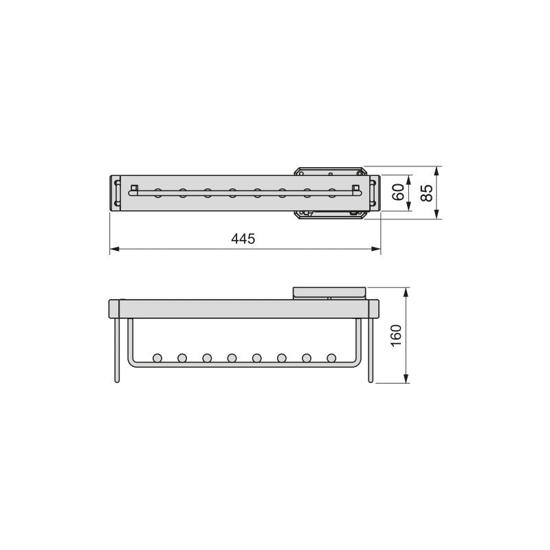 Porta-cravatte laterale estraibile Quartz, Tecnoplastica e Alluminio, Titanio