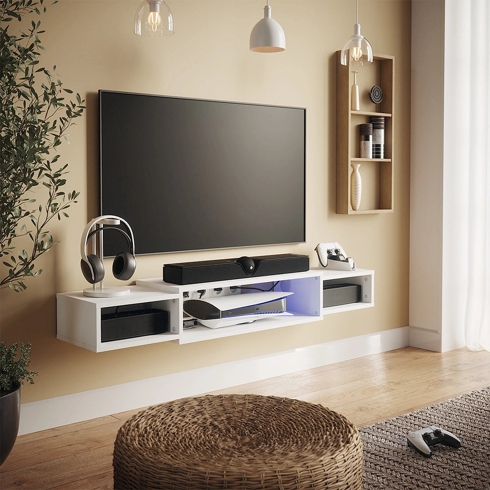 Vicco Mobile tv Bianco 139.7 x 20.3 cm con ripiani aperti