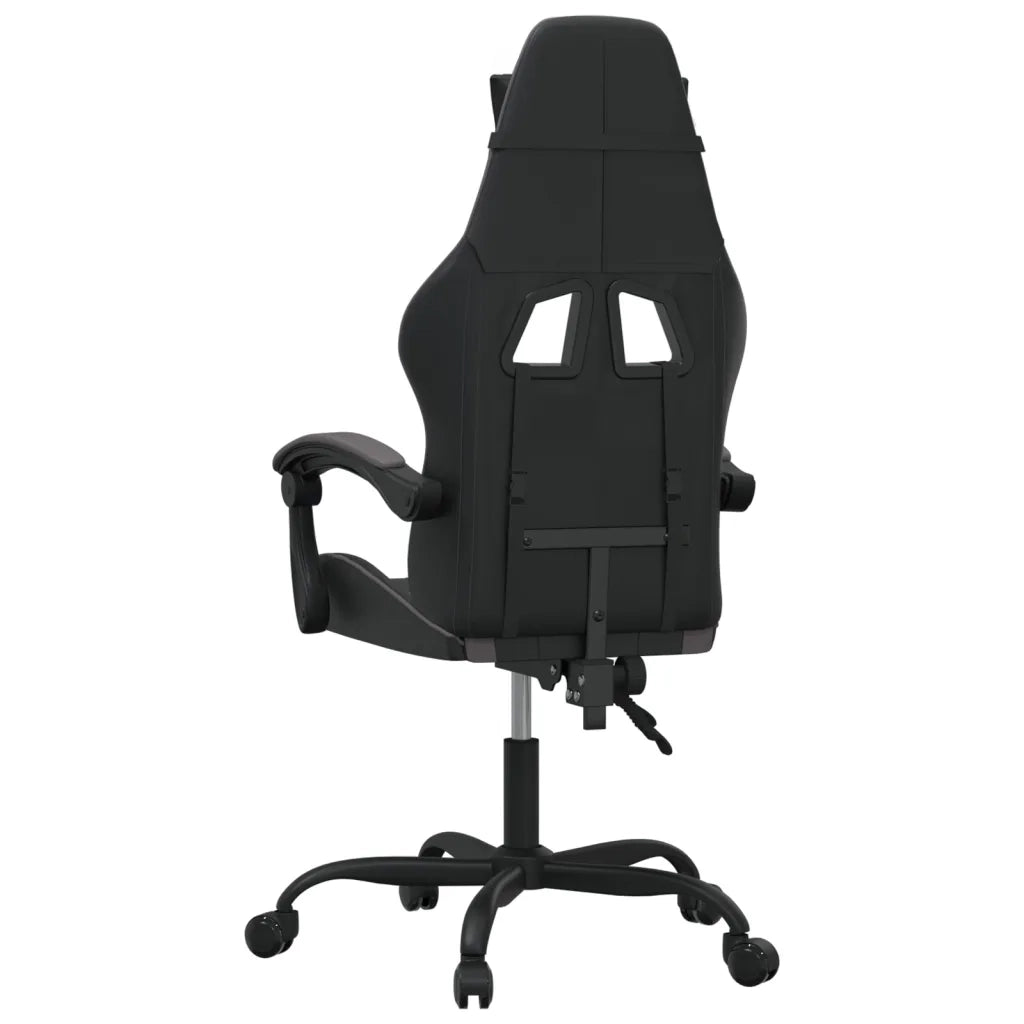 Sedia da Gaming Girevole Nera e Grigia in Similpelle 349595
