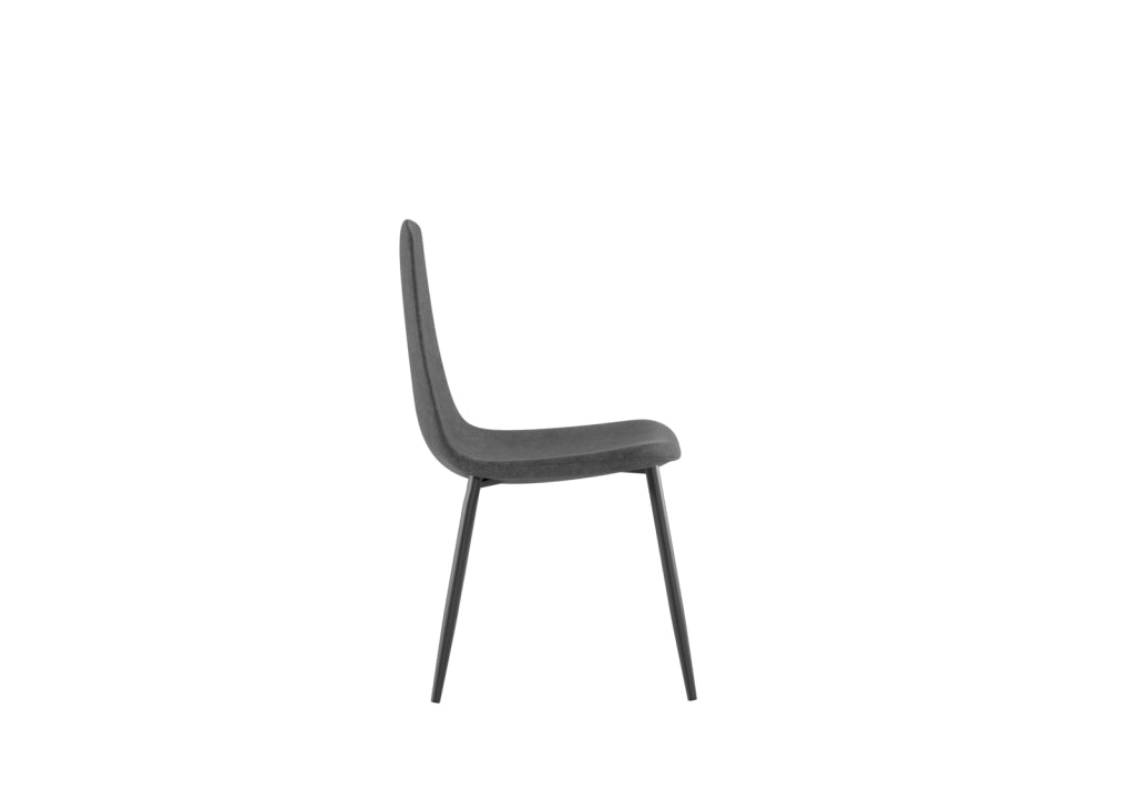 Sedia Brigitte in Similpelle Grigio Vintage con Struttura in Metallo Antracite - Seduta Imbottita Design Moderno Industrial - 4 Pezzi