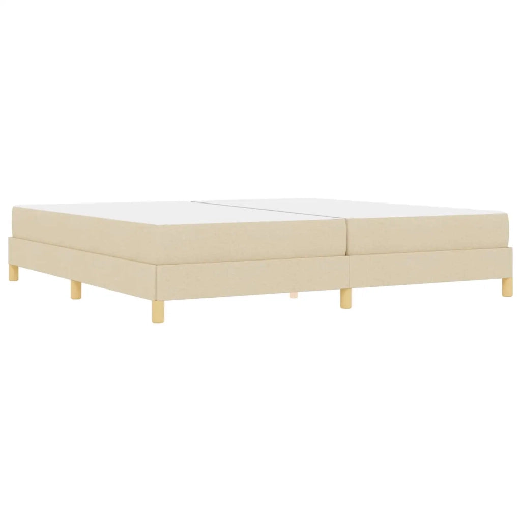 Letto a molle con materasso Crema 200 x 200 cm Tessuto