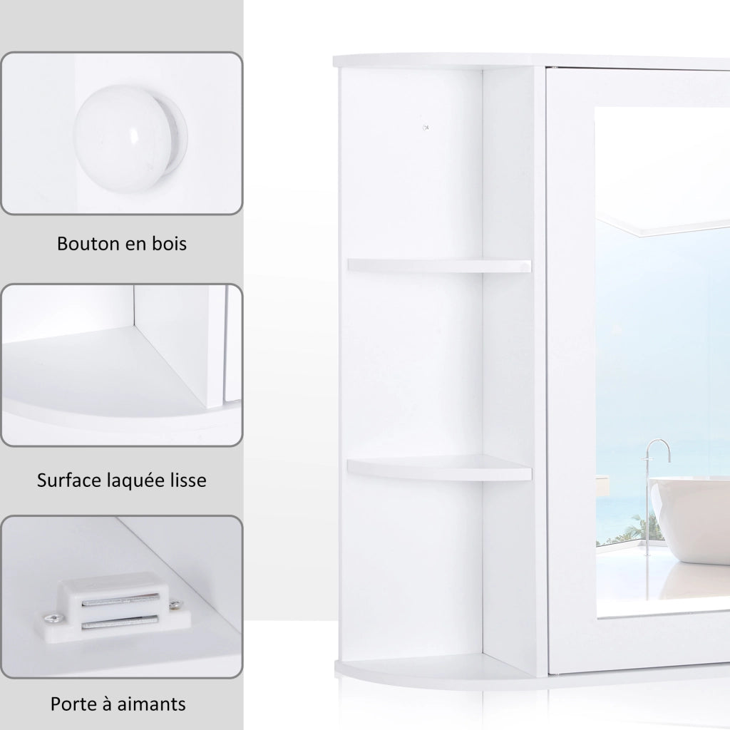 Armadio da Bagno con Specchio ¨C zephmum ¨C Bianco