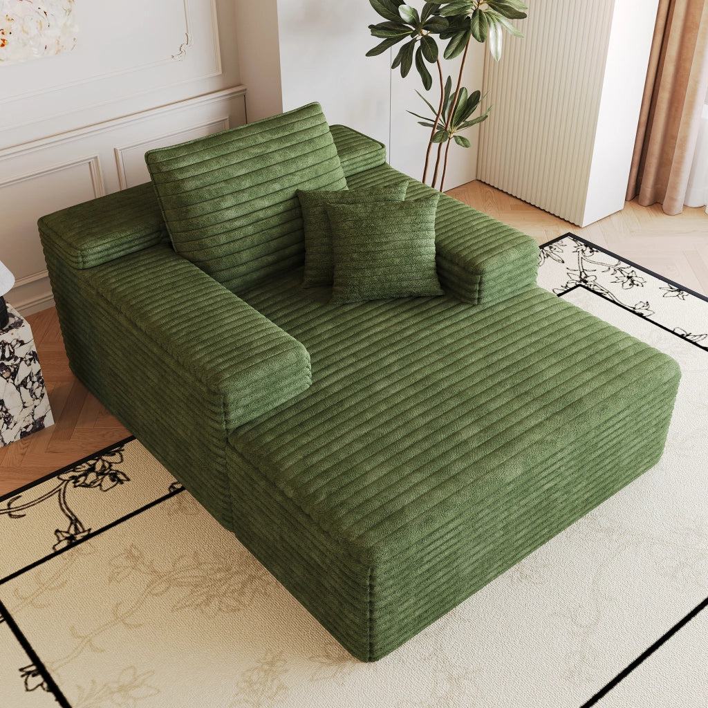 DIVANO Chaise longue 115 x 159 cm in tessuto verde
