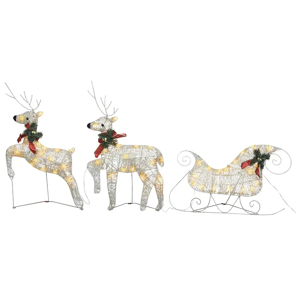 Renne e Slitta di Natale-Decorazione per Esterni 60 LED Oro