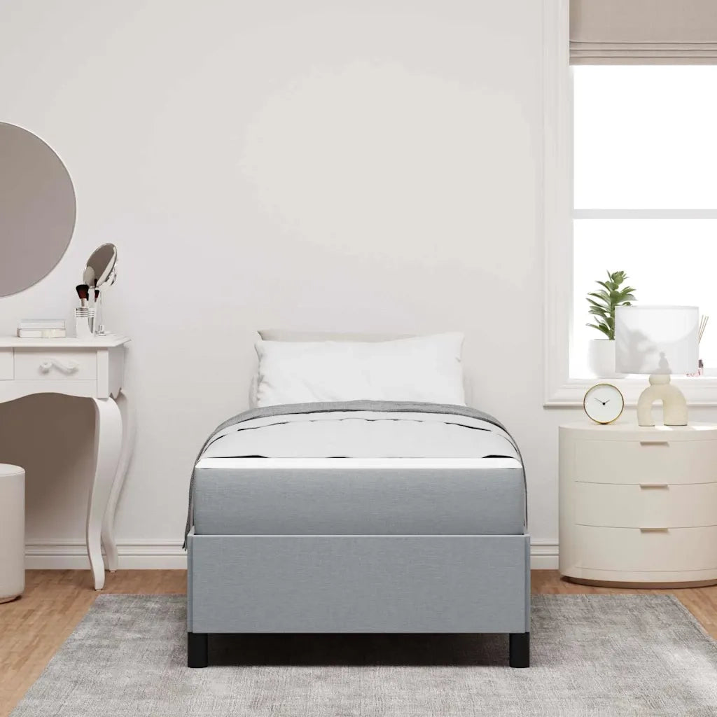 Letto a molle con materasso Grigio chiaro 90 x 190 cm Tessuto