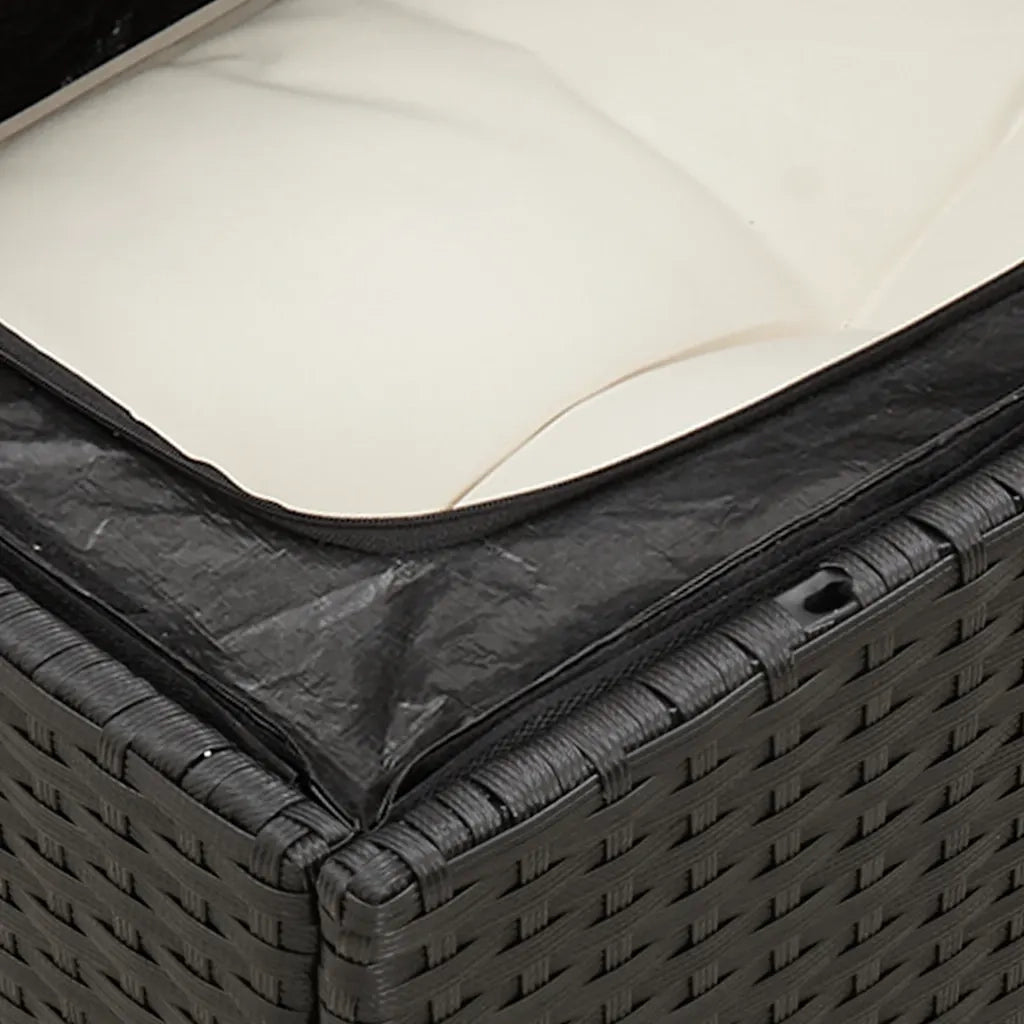Set Divani da Giardino con Cuscini 8 pz Nero in Polyrattan 3255895