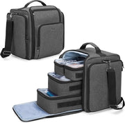Organizzatore per accessori cosmetici - Nero, con tasche trasparente e ampio