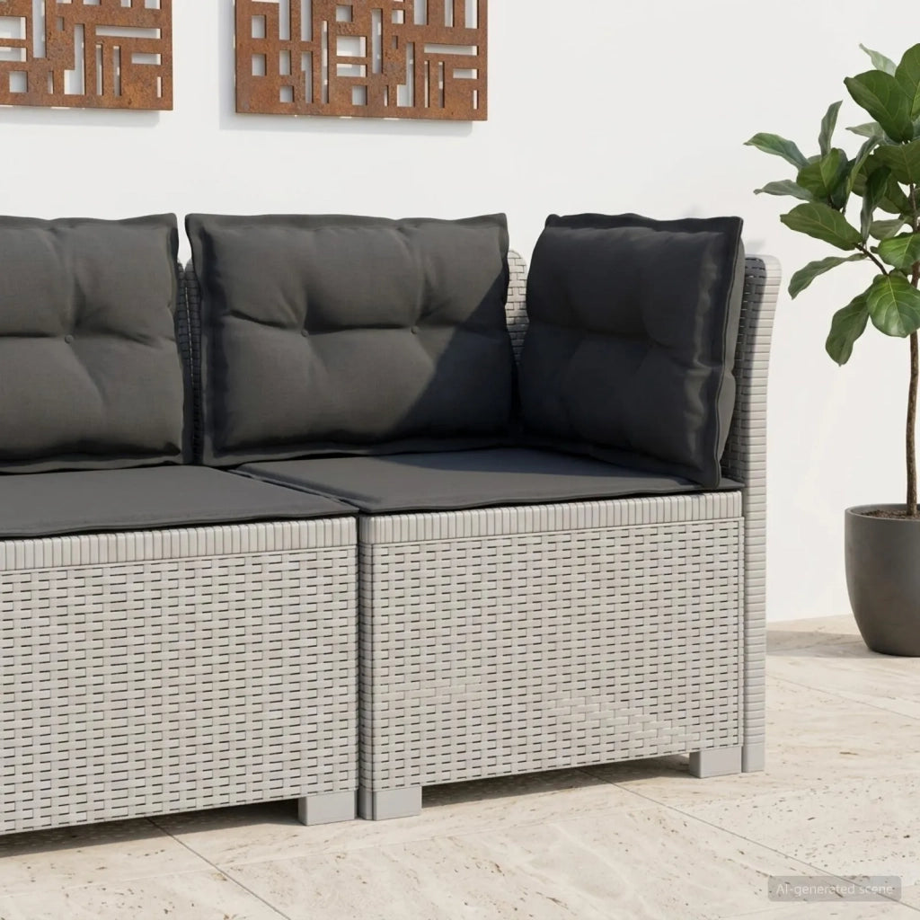 Divano da esterno-Divano da Giardino a 1 Posto con Cuscini Aspetto Rattan PP 202642