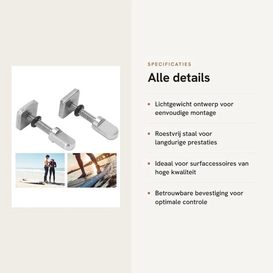 Accessori per Surf - Fin 316 Inossidabile Acciaio Inox - 2 Pezzi - Longboard - Paddleboard - Accessori per Surf - Materiale Duraturo