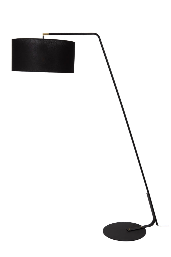 Lampada da terra KELSO nera in lino 1xE27 Lucide