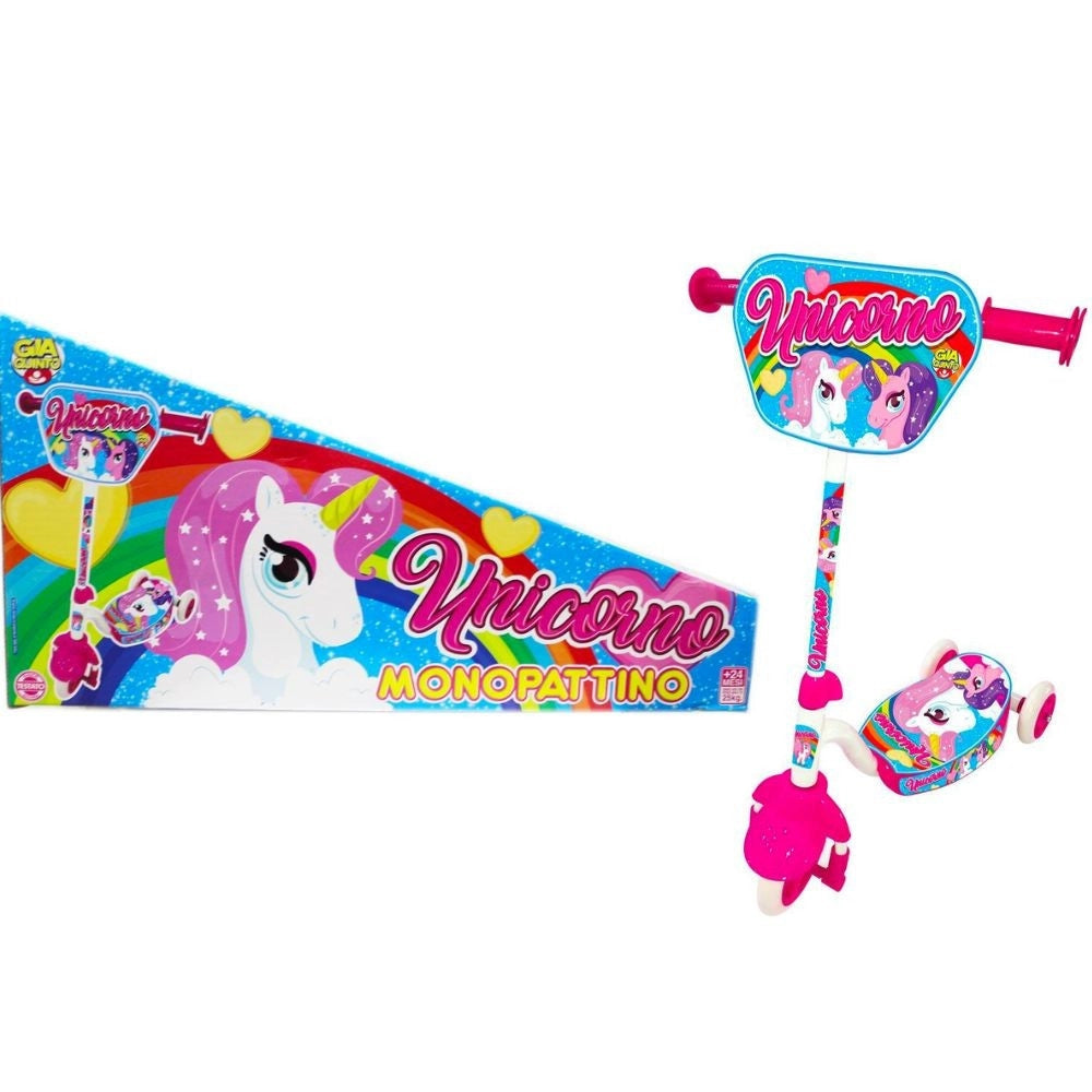 Trade Shop - Monopattino Con Tre Ruote Tema Unicorno Giocattolo Per Bambine Da 2 A 5 Anni -