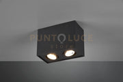 BISCUIT CUBO NERO 2 SPOTS ORIENTABILI L. 17,8 X 9,6CM H. 12,5CM ATTACCO GU10