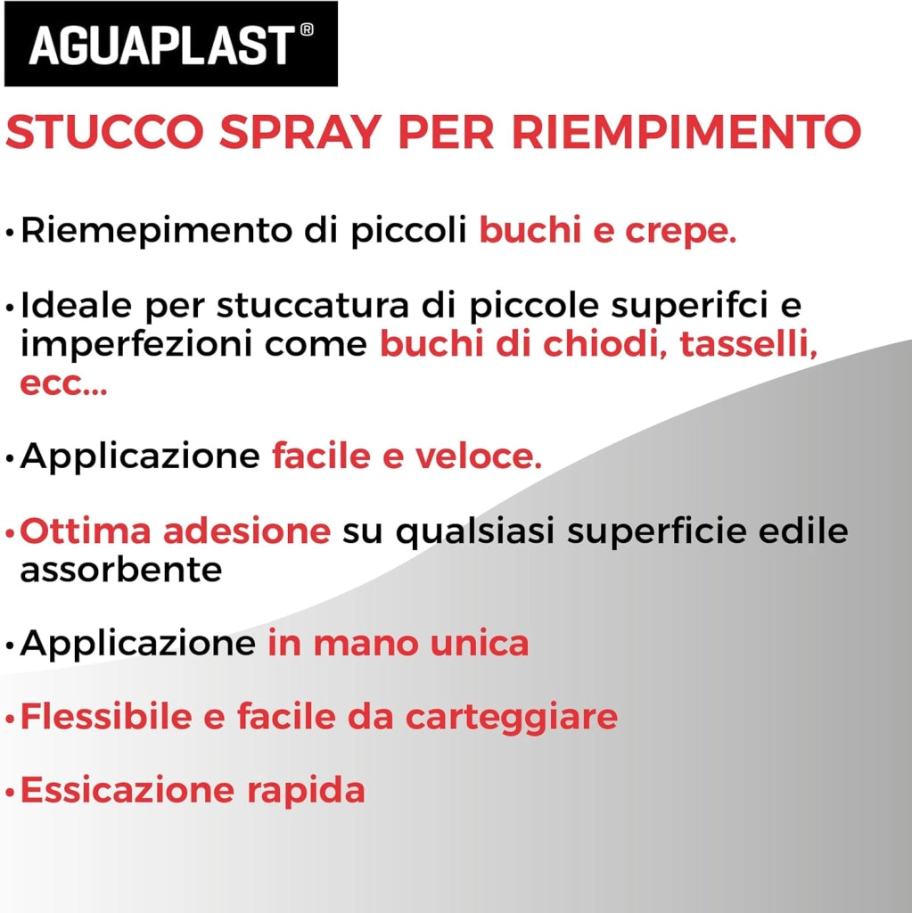 Aguaplast spray filler stucco spray per interni 250 ml
