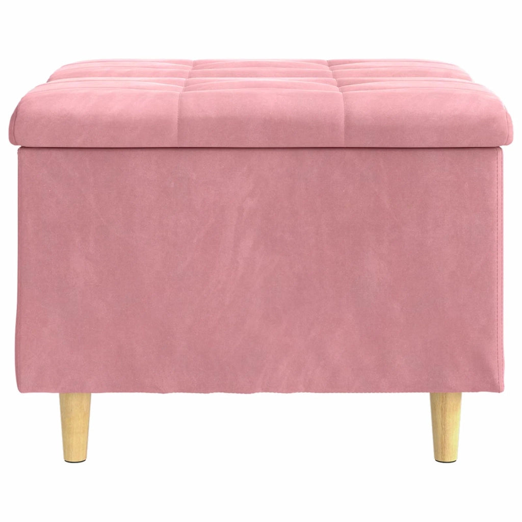 Pouf contenitore con cuscino Rosa 60 x 60 x 45 cm Velluto 876828