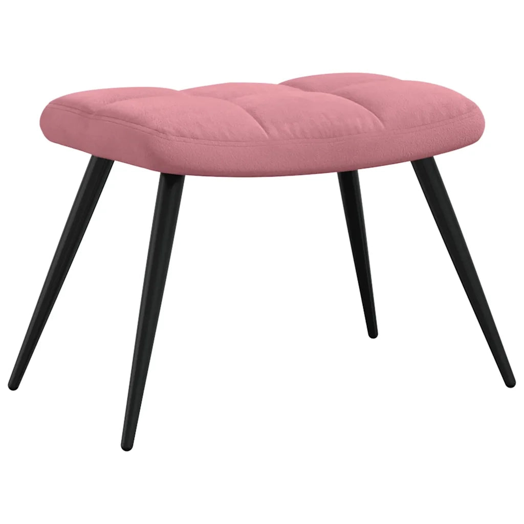 Poltrona Relax | Sedia Relax con Poggiapiedi Rosa in Velluto