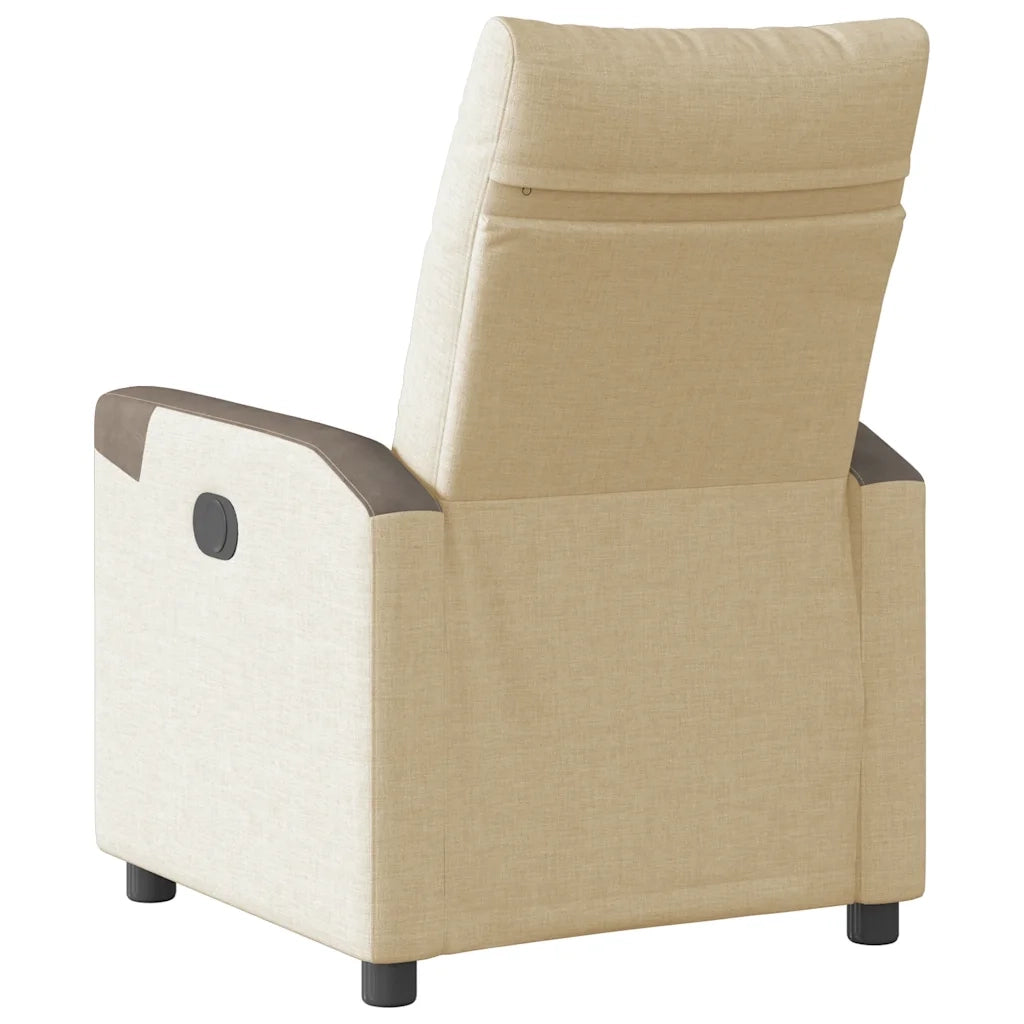 Poltrona | Sedia Relax Reclinabile in Tessuto Crema