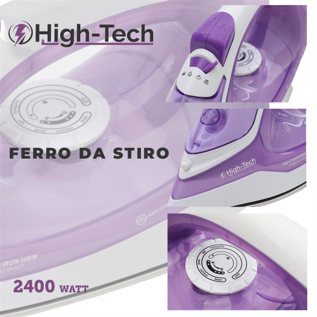 HIGH- TECH FERRO DA STIRO CON PIASTRA IN ACCIAIO 2000 W