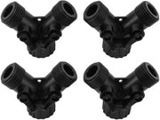 Adattatore Y a 2 vie - 4 pezzi - Connettore di tubo - Esterno/Interno - Plastico - Utile per l'uso contemporaneo - Adattatore di tubo