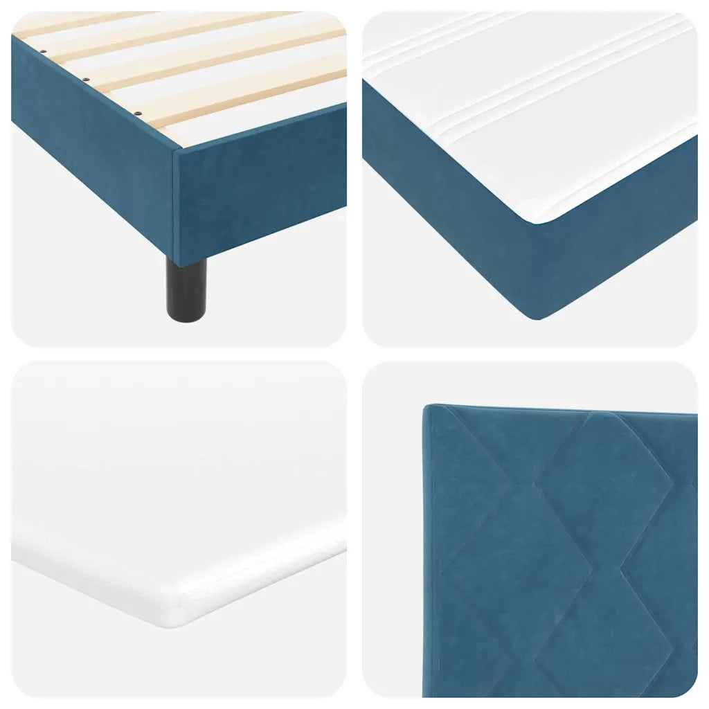 Letto a molle con materasso Blu scuro 200 x 200 cm Velluto 3340464