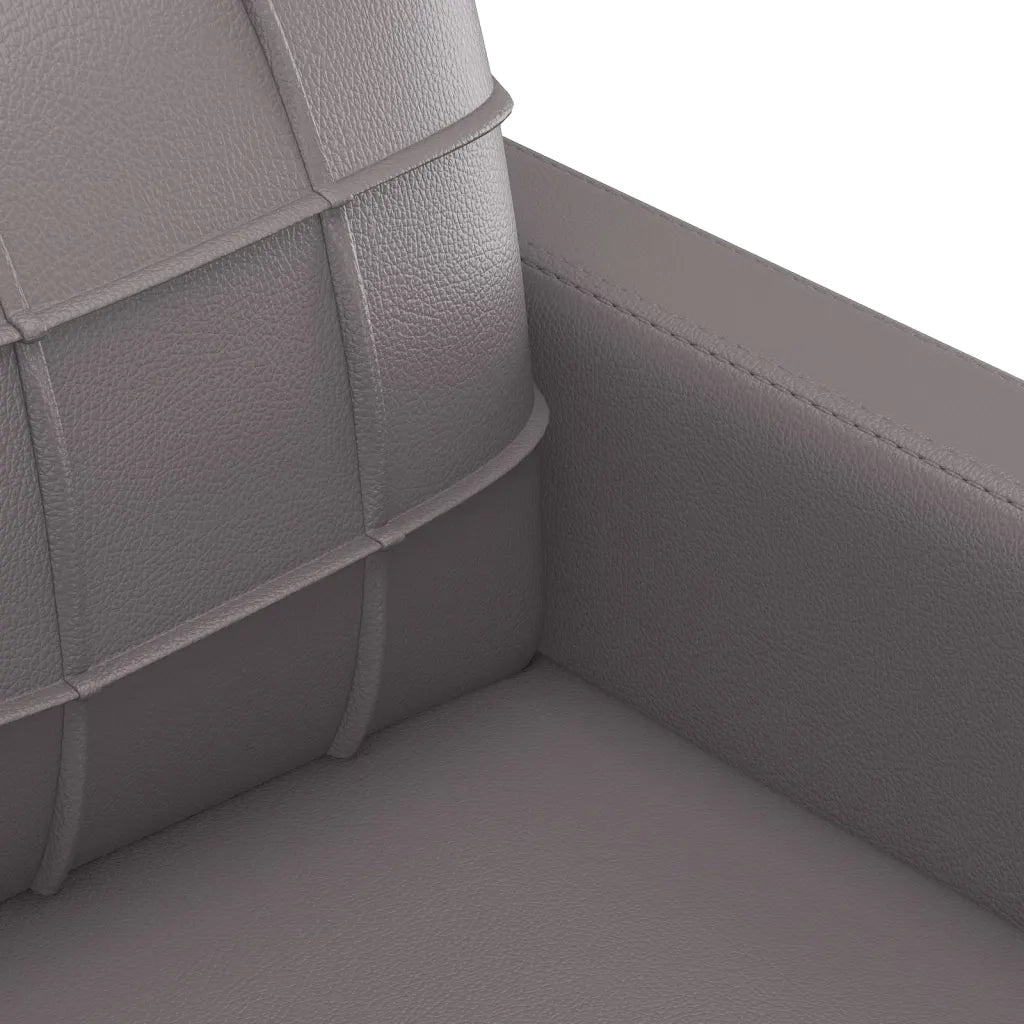 Set di Divani 2 pz con Cuscini Grigio in Similpelle
