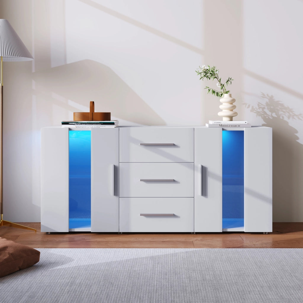 Credenza con luci LED - Zephmum - 140x35x70cm