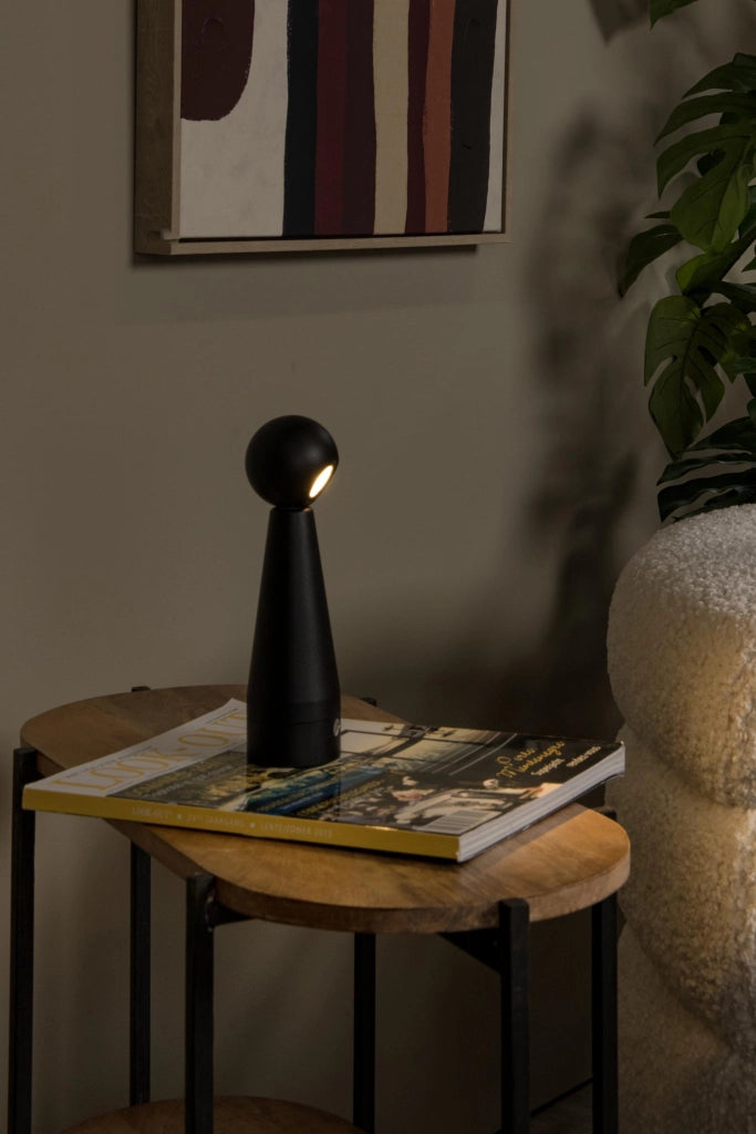 Lampada da tavolo LED integrato nera Lucide IPSOS